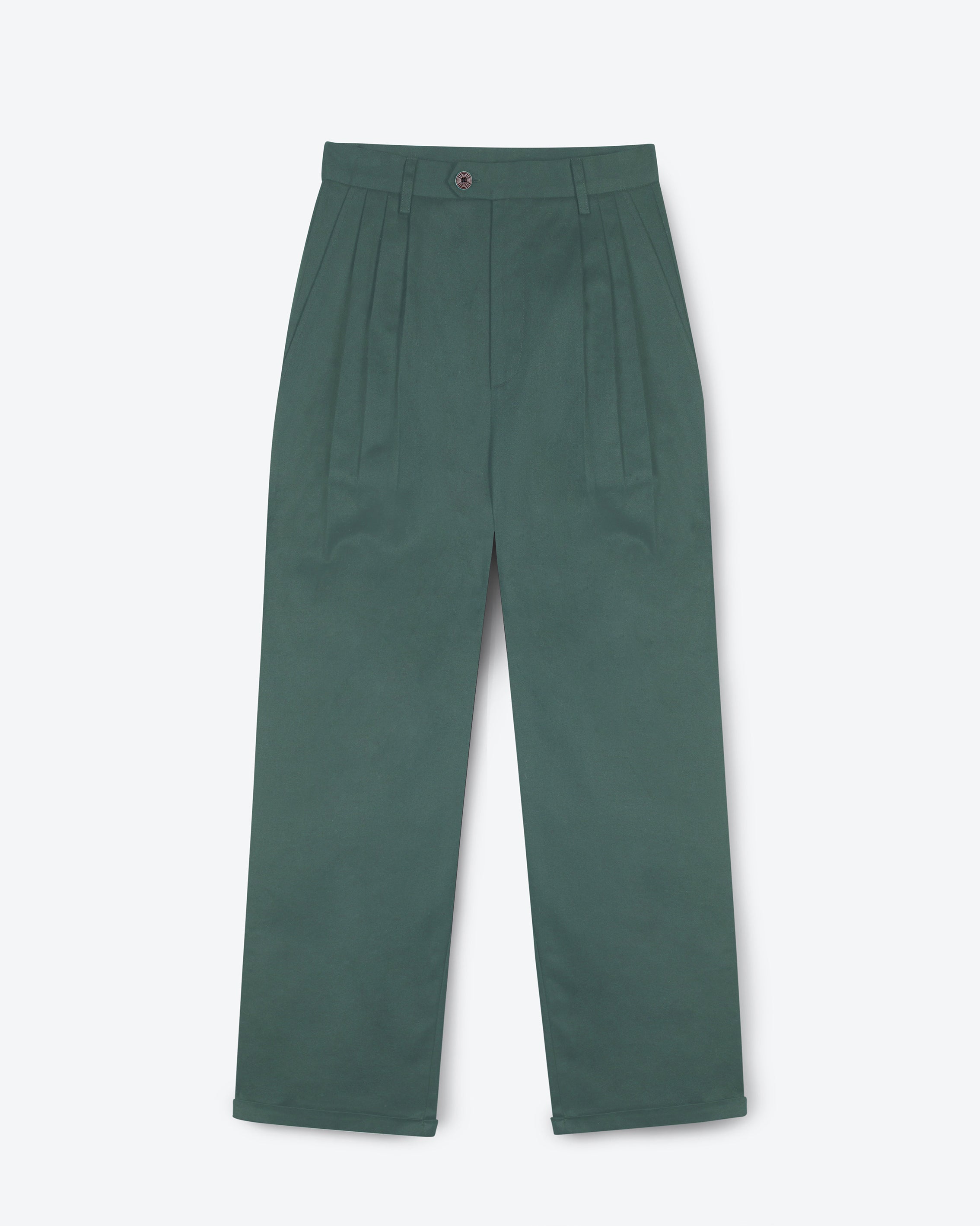 Lowie Sage Cotton Drill Wide Leg Trouser