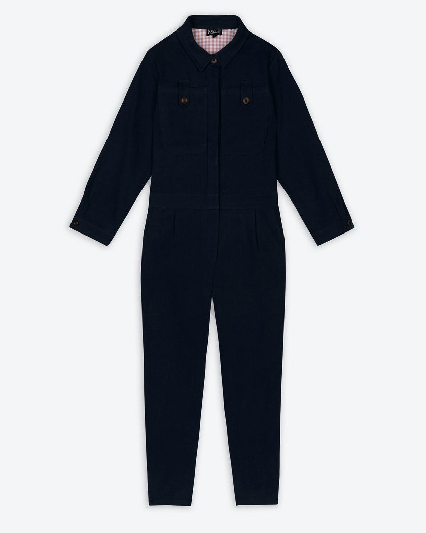 Lowie Black Cotton Drill Boilersuit