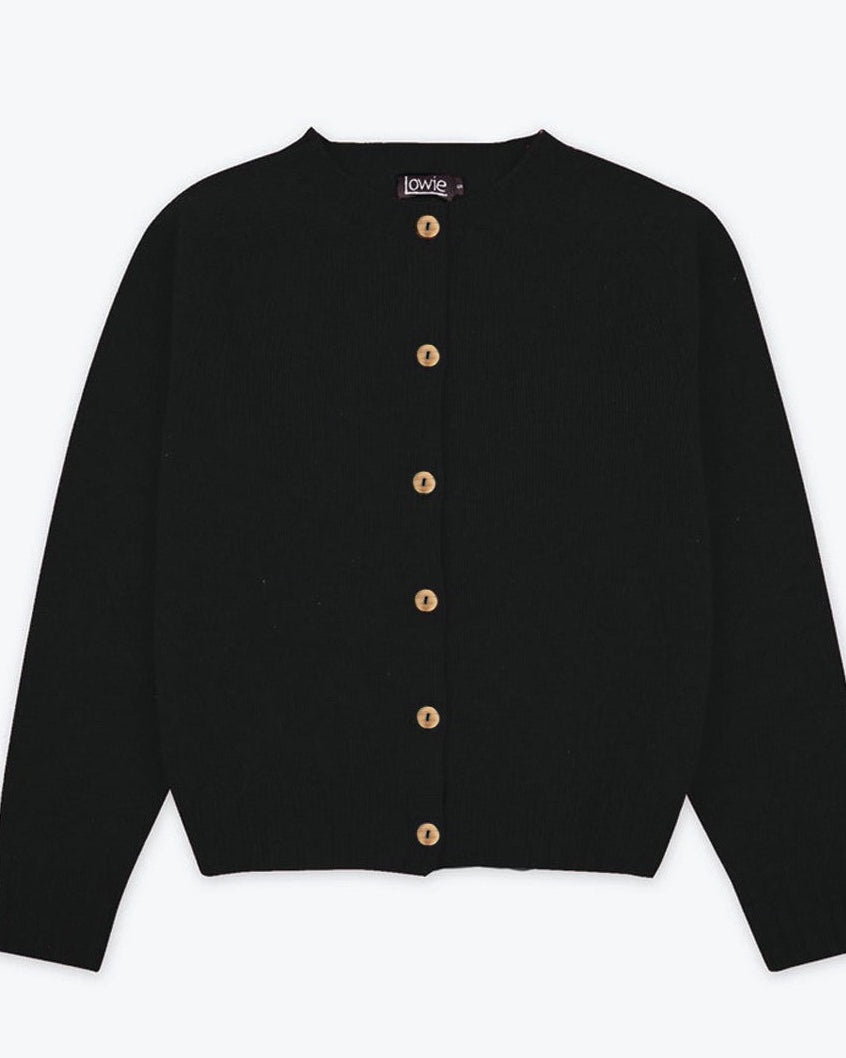 Lowie Black Brushed Boxy Cardigan