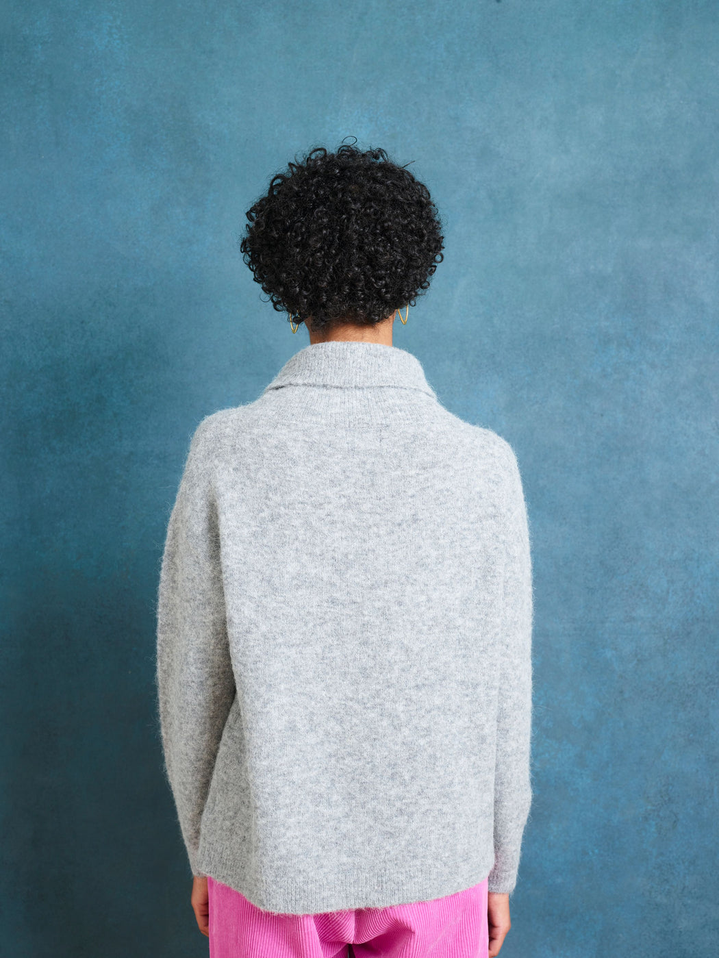 Lowie Grey Alpaca Slouchy Roll Neck