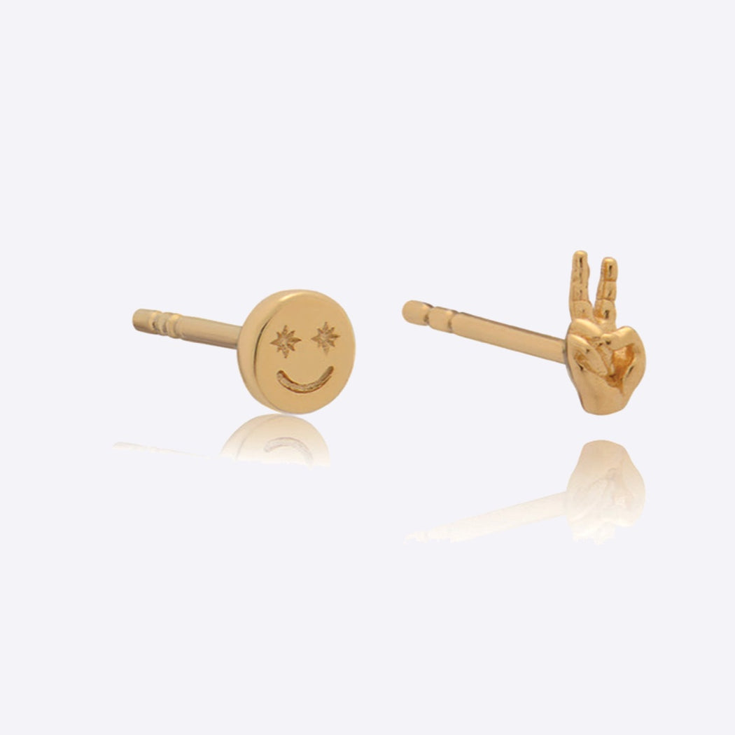 Rachel Jackson Peace and Smiles Mixed Stud Earrings