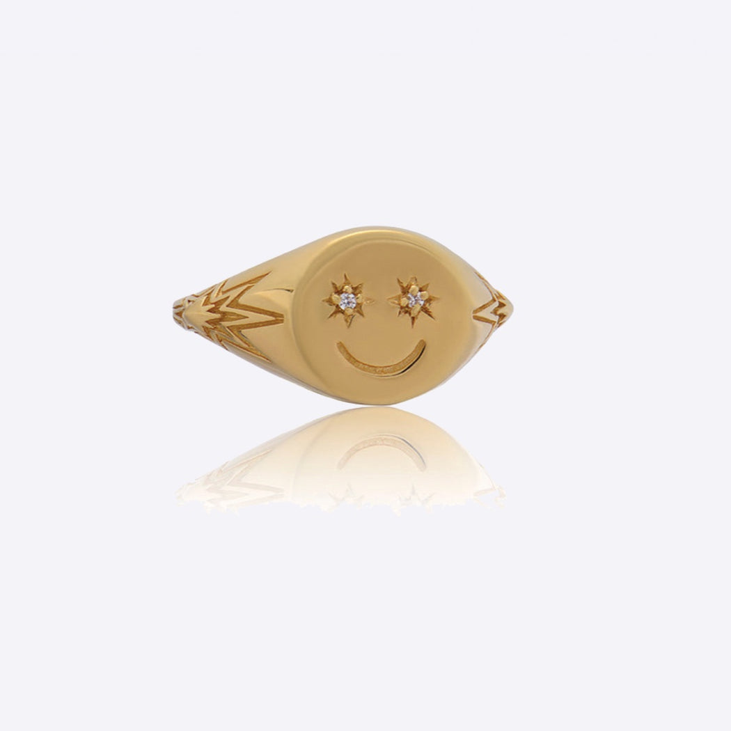 Rachel Jackson Happy Face Pinky Signet Ring