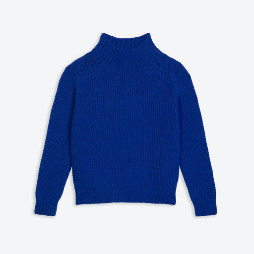Lowie Cobalt Moss Stitch Turtle Neck