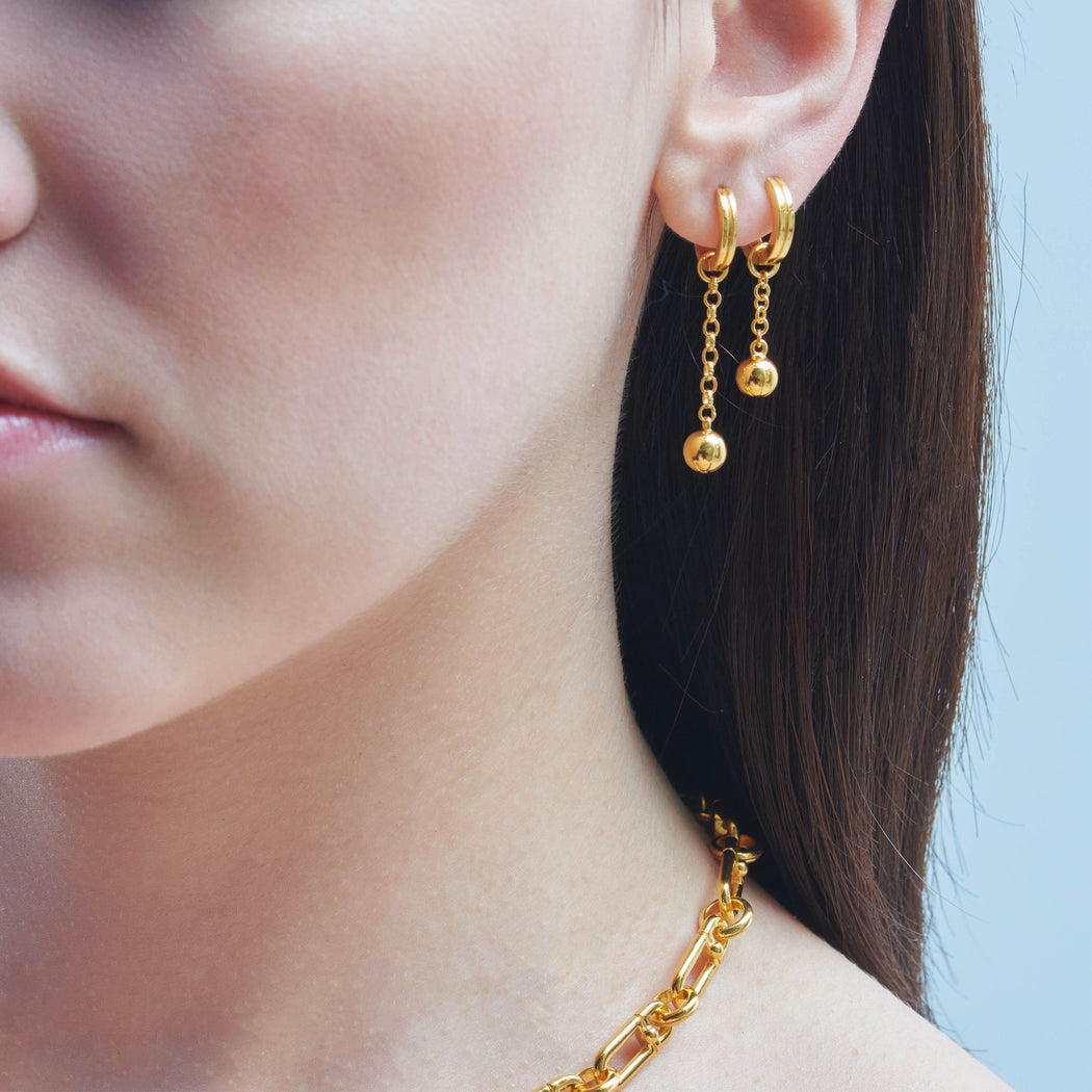 Rachel Jackson Stellar Orb Chain Earrings