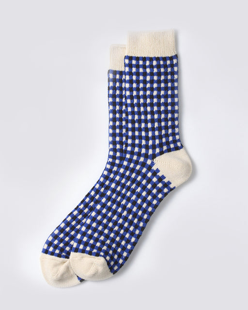 RoToTo Blue/Black Gingham Socks