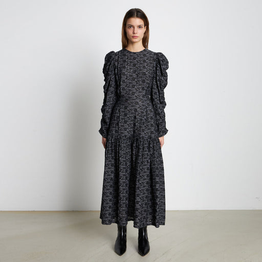 Stella Nova Embroidered Almost Black Dress