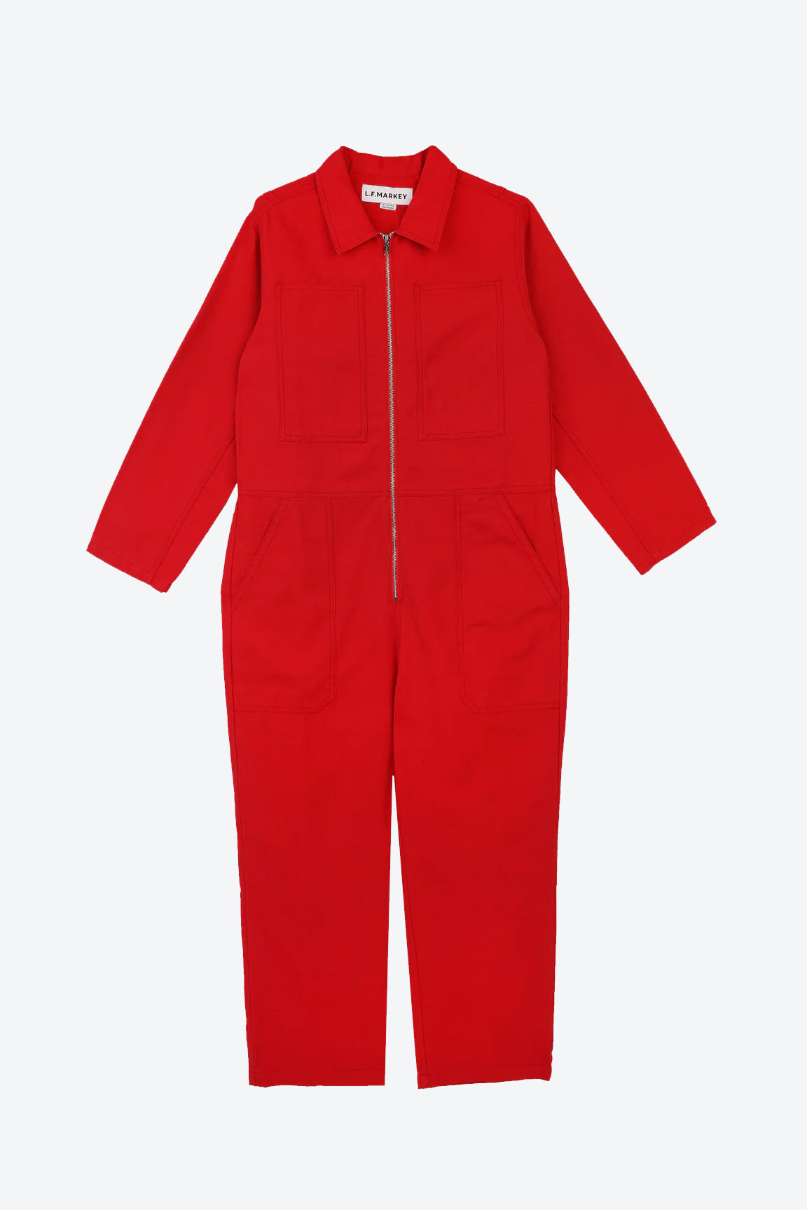 Red jumpsuit on a white background