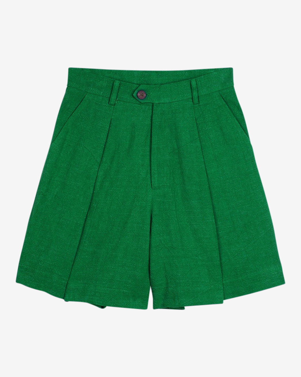 Lowie Linen Viscose Emerald Pleat Shorts