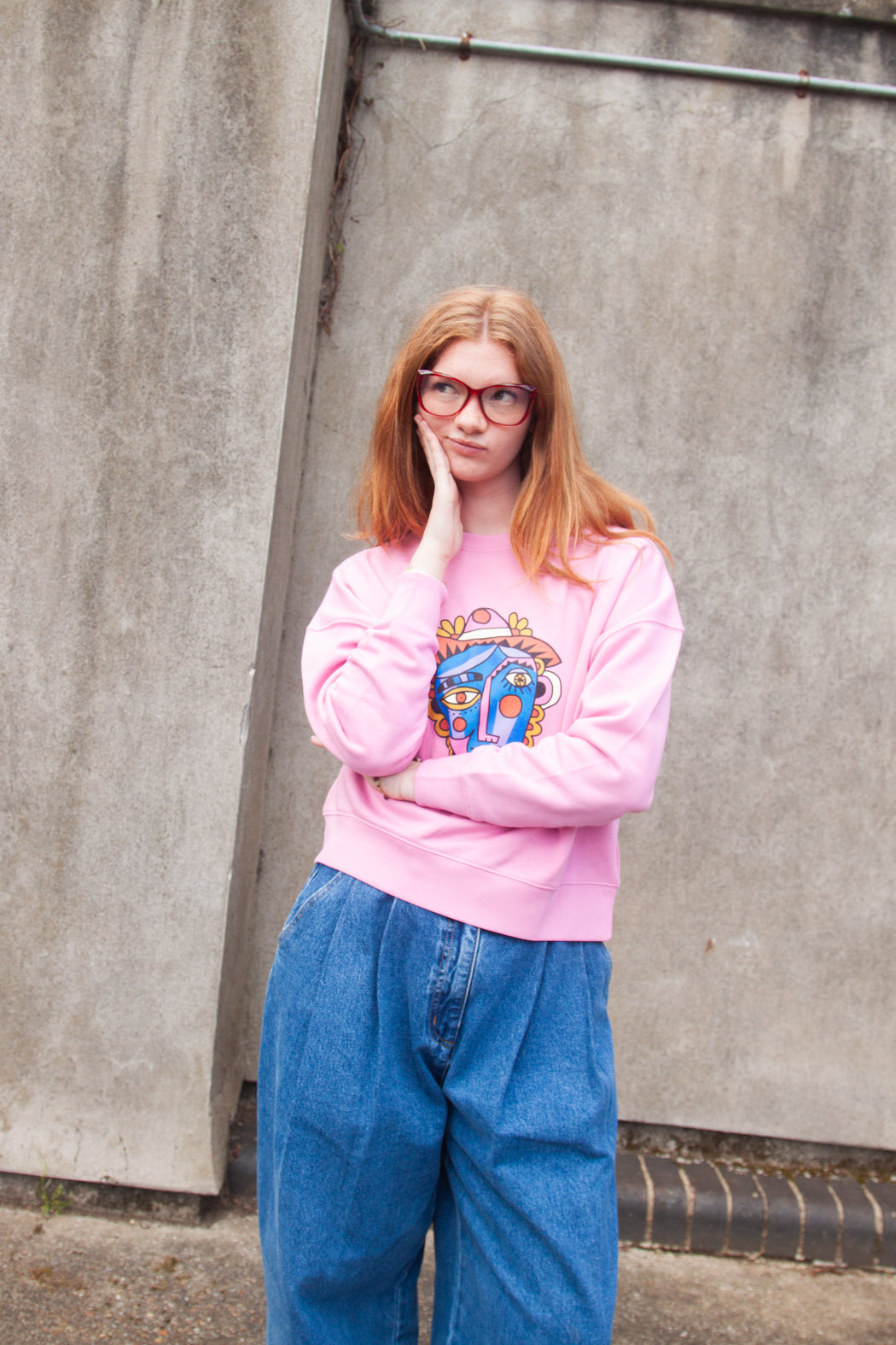 Miss Pompom Pink Picasso Sweatshirt