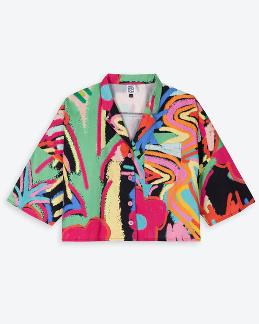 Miss Pompom Jungle Boxy Vacation Shirt
