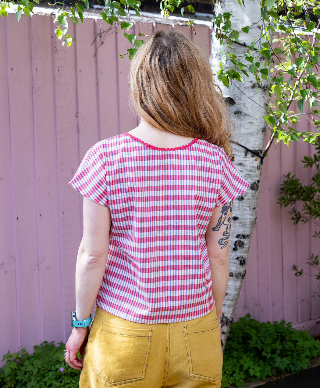 Lowie Red & Blue Check Reversible Top