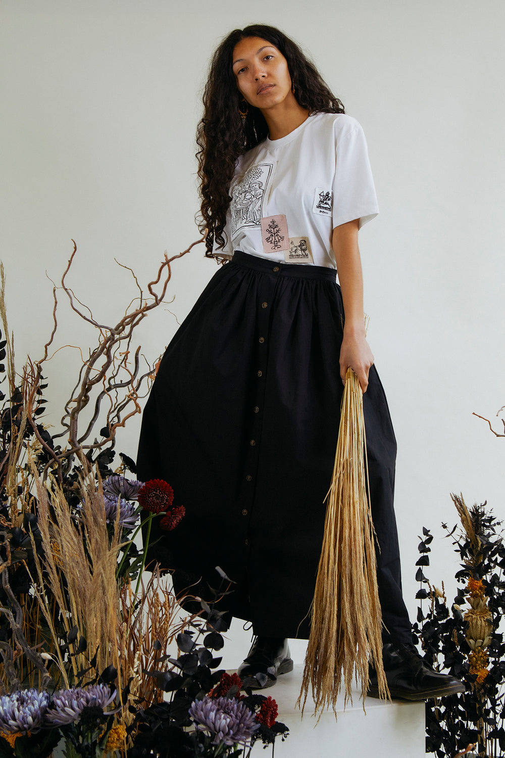 Meadows Black Achilea Skirt