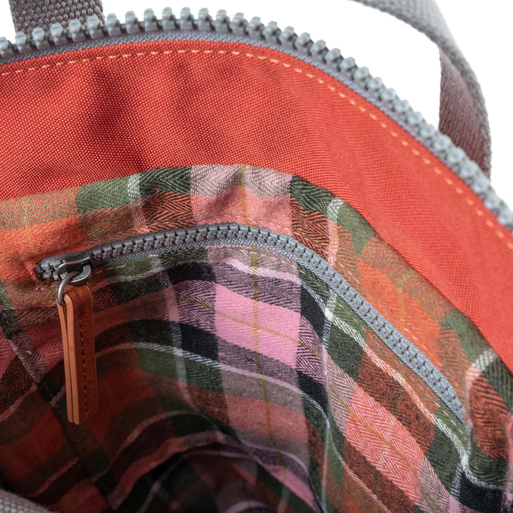 Roka Flannel Bantry B Ginger Small Recycled Backpack
