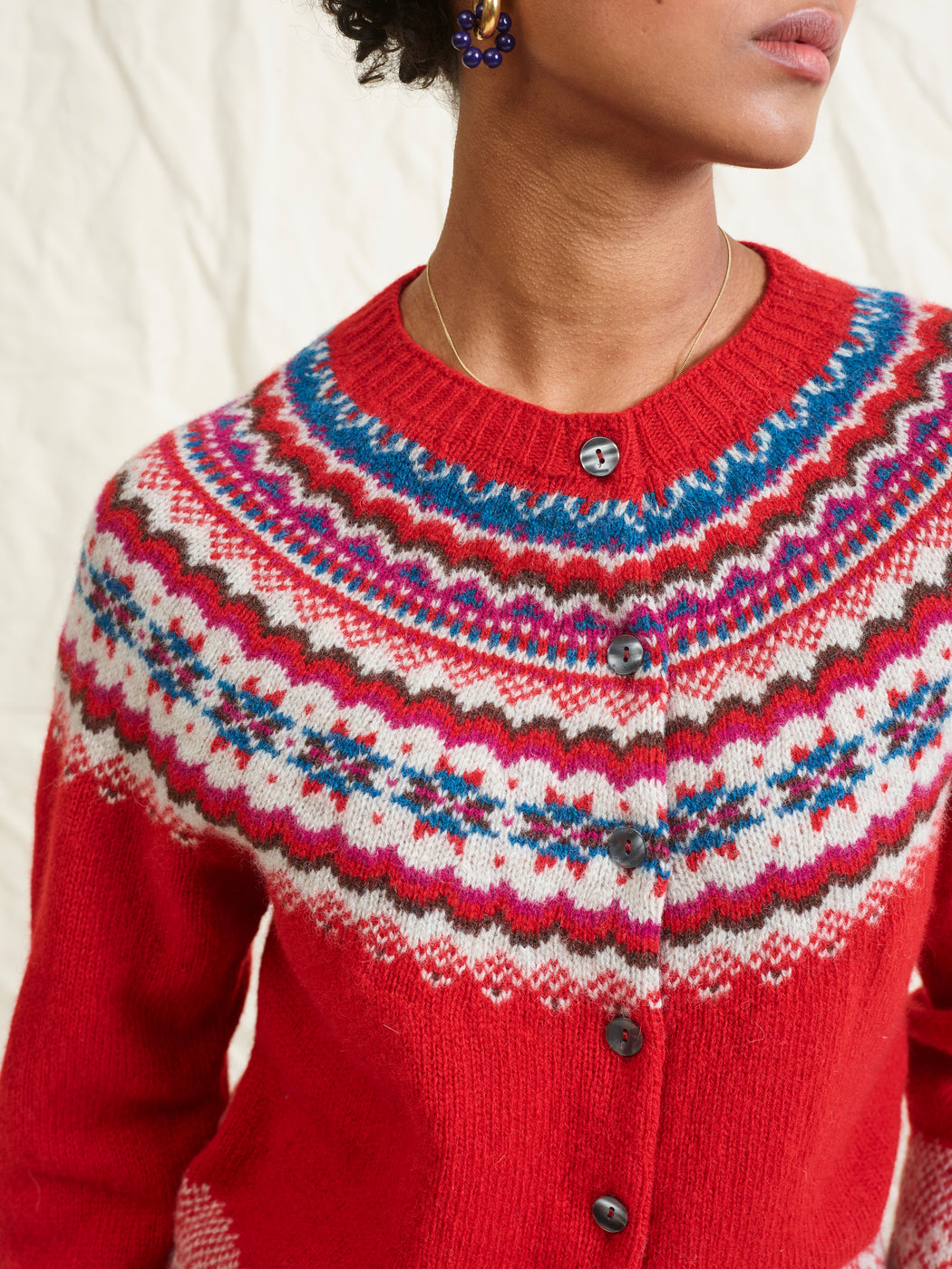 Lowie Red Caerphilly Fairisle Cardigan