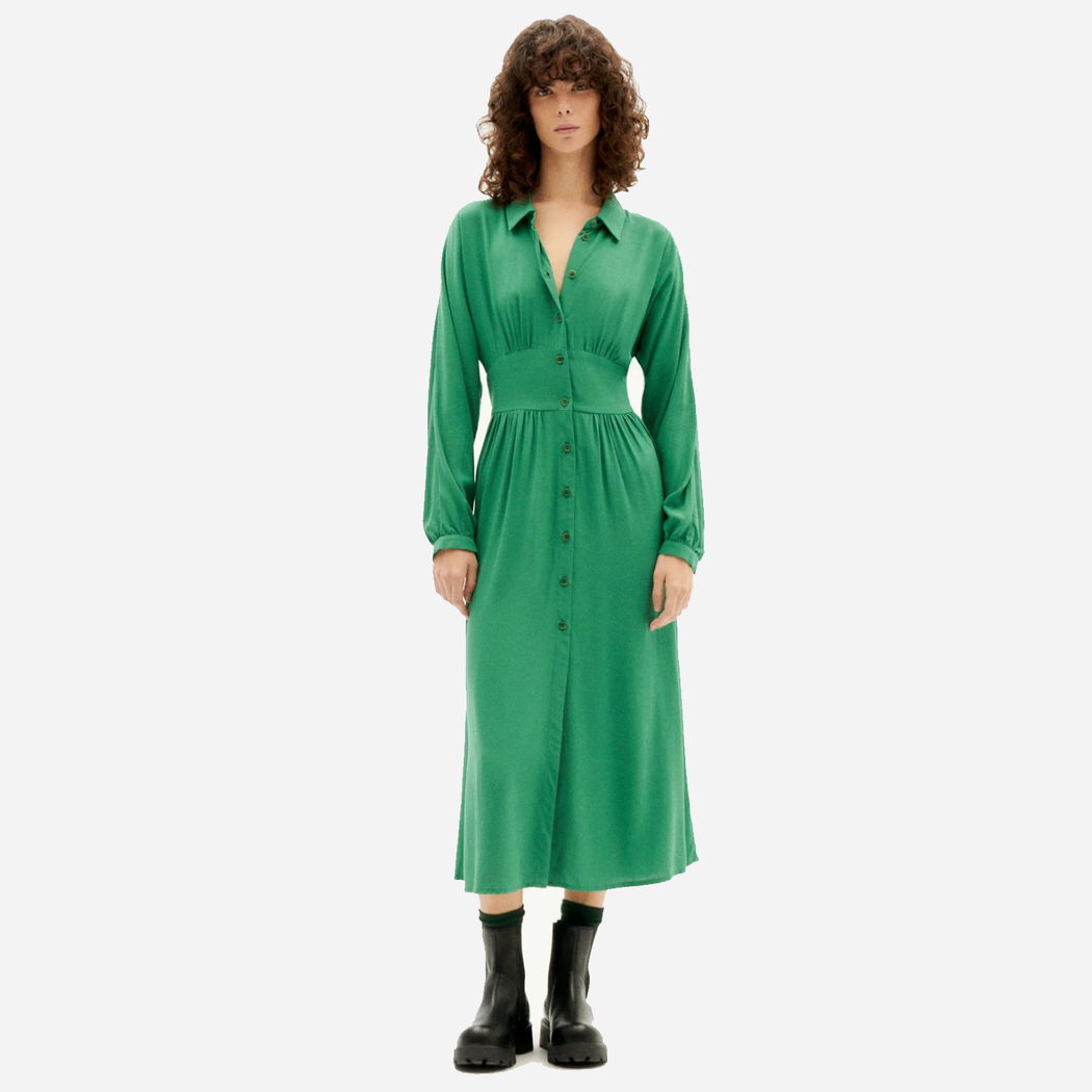 Thinking Mu Clover Green Gabriela Dress
