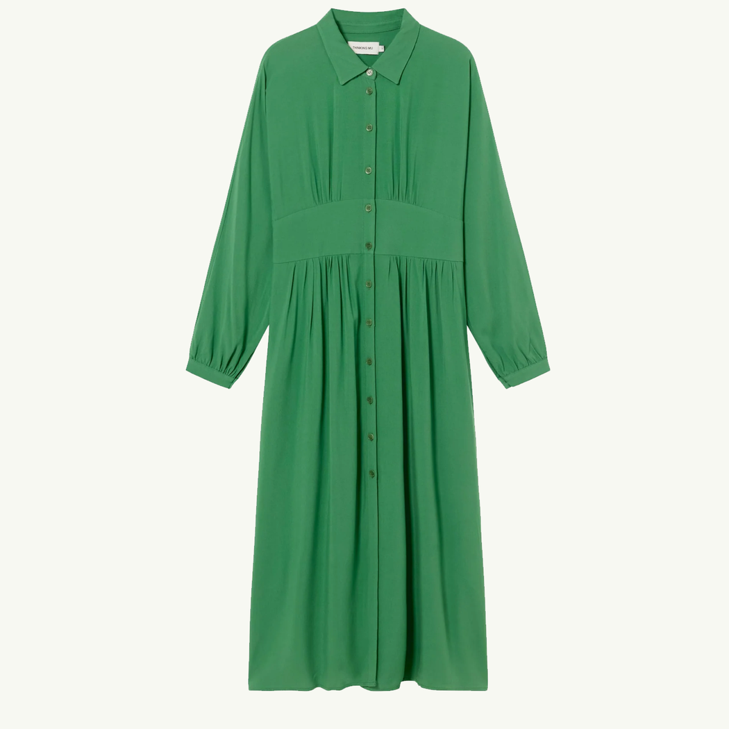 Thinking Mu Clover Green Gabriela Dress