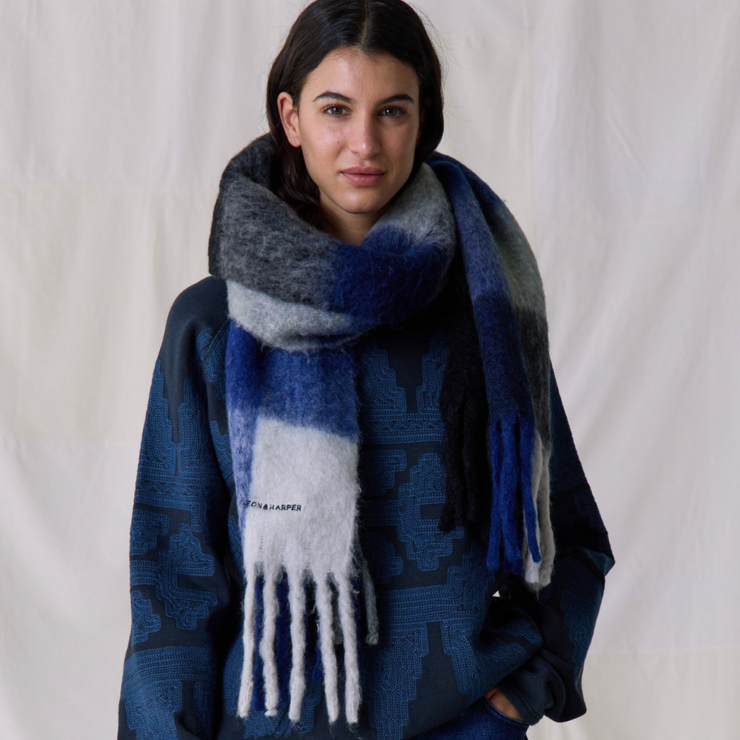 Leon & Harper Blue Elton Scarf