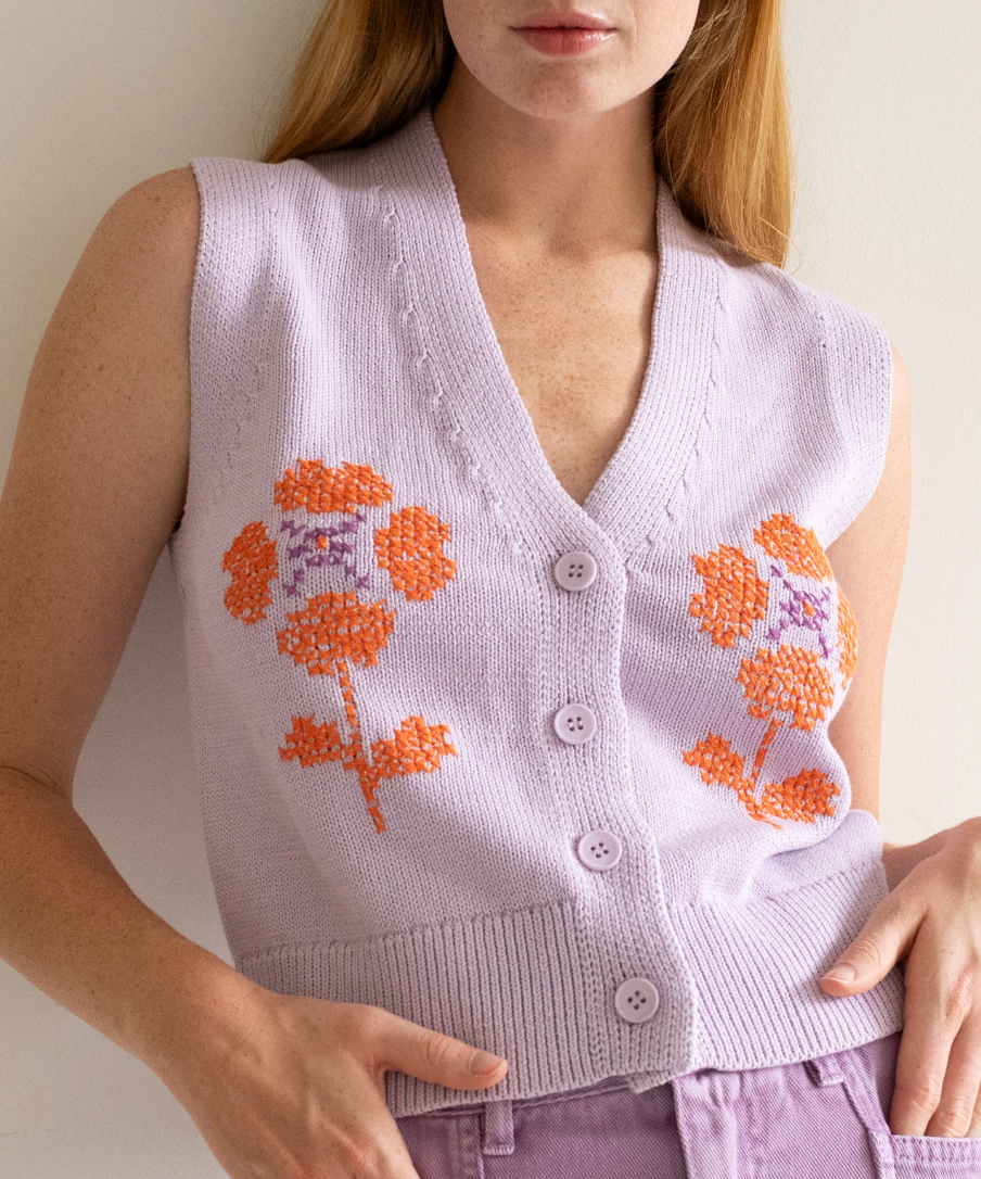 The Tiny Big Sister Patric Embroidered Vest