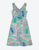 Colorful dress with fish pattern on a white background