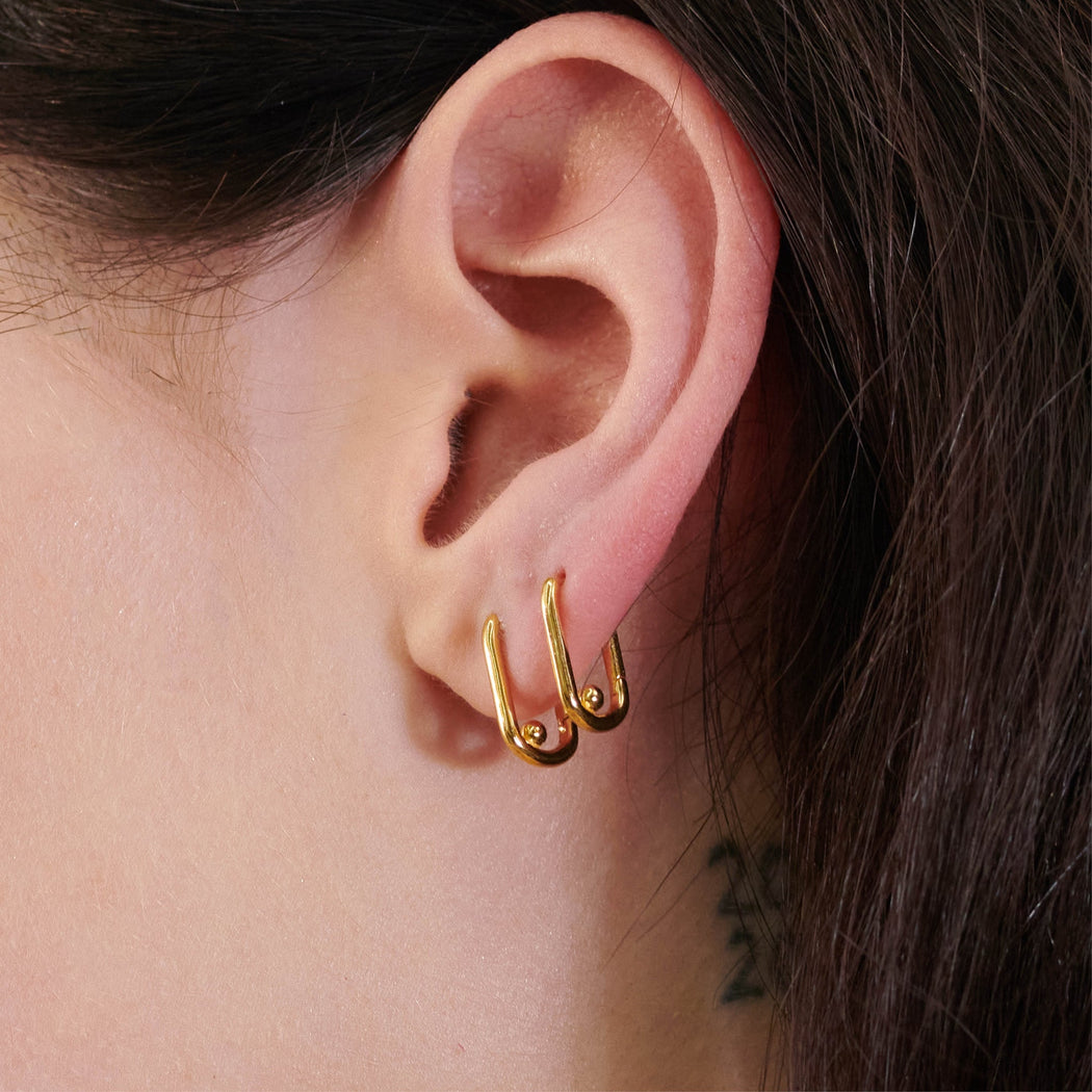 Rachel Jackson Stellar Hardware Huggie Hoop Earrings