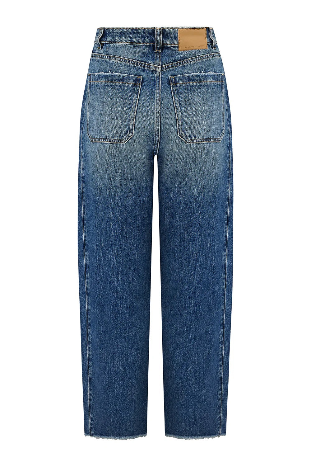 Blue jeans on a white background