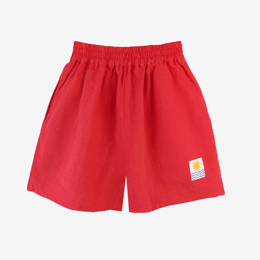 L F Markey Vermillion Linen Shorts