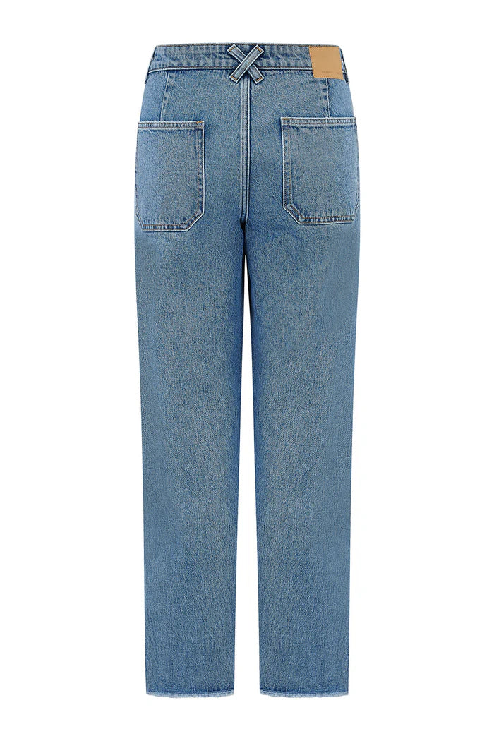 Blue jeans on a white background