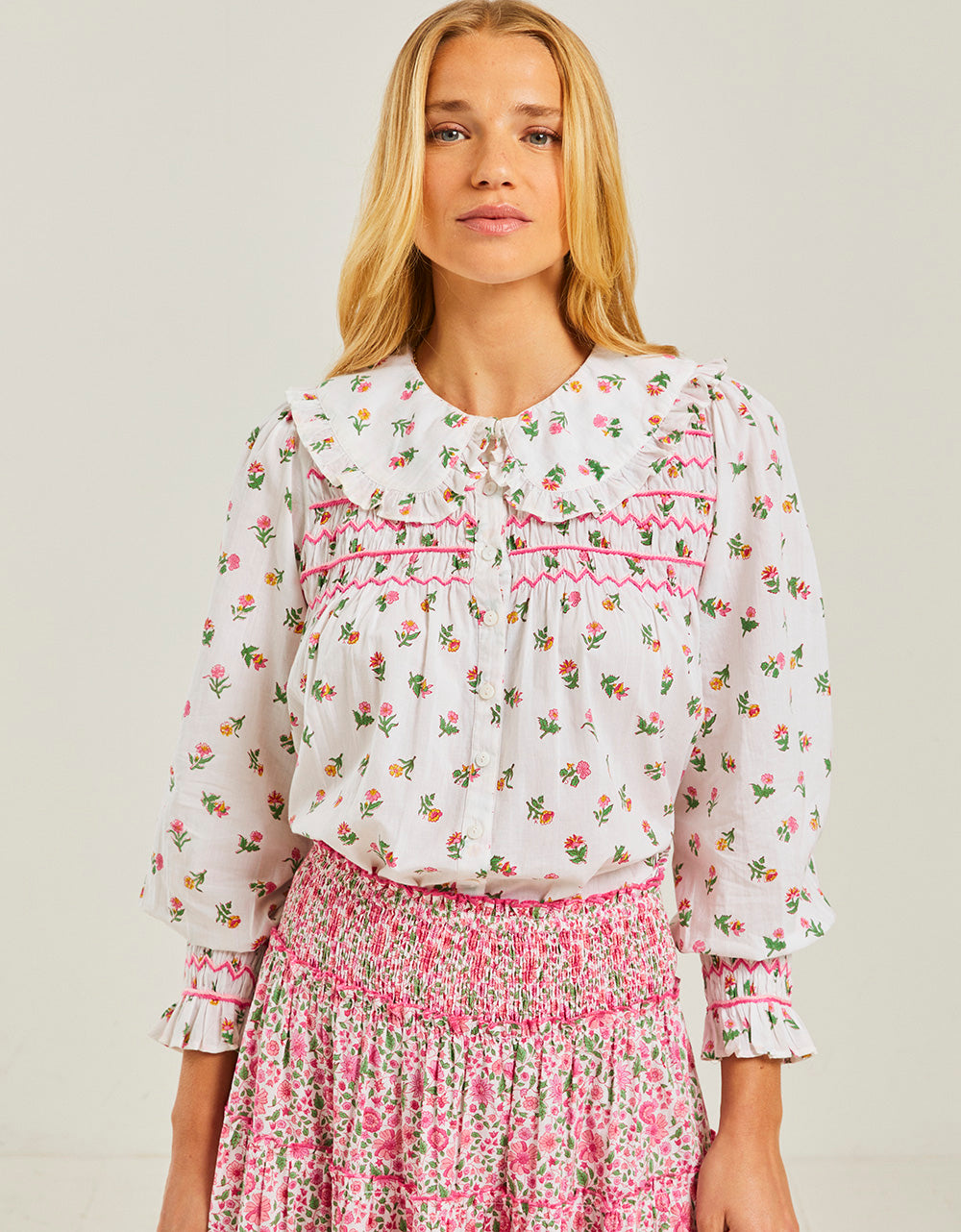 Pink City Prints Vintage Blossom Posey Blouse
