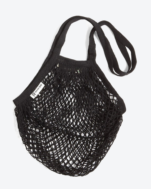 Turtle Bags Black Long Organic Handled String Bag