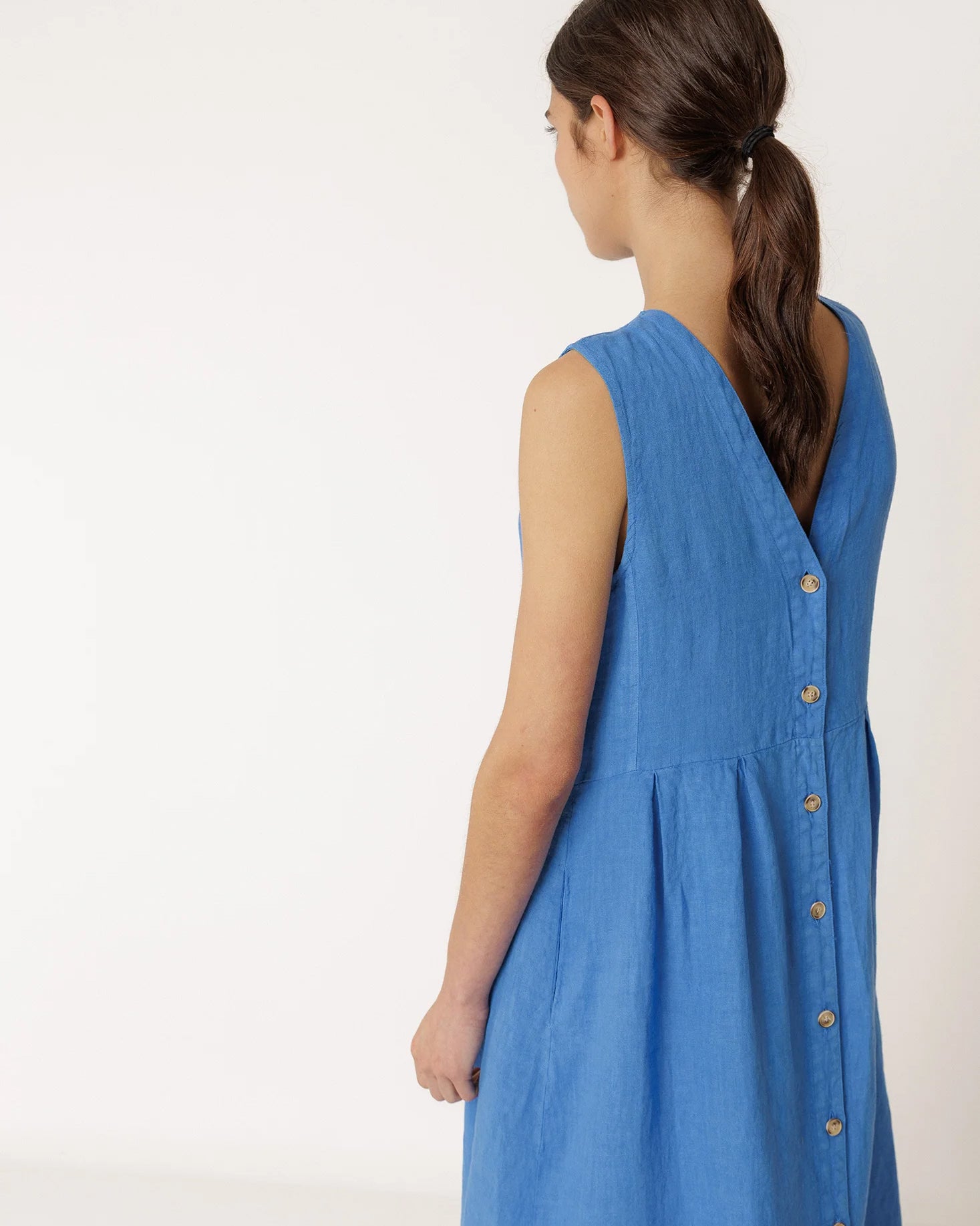 Indi & Cold Cobalt Linen Sleeveless Dress  Lowie