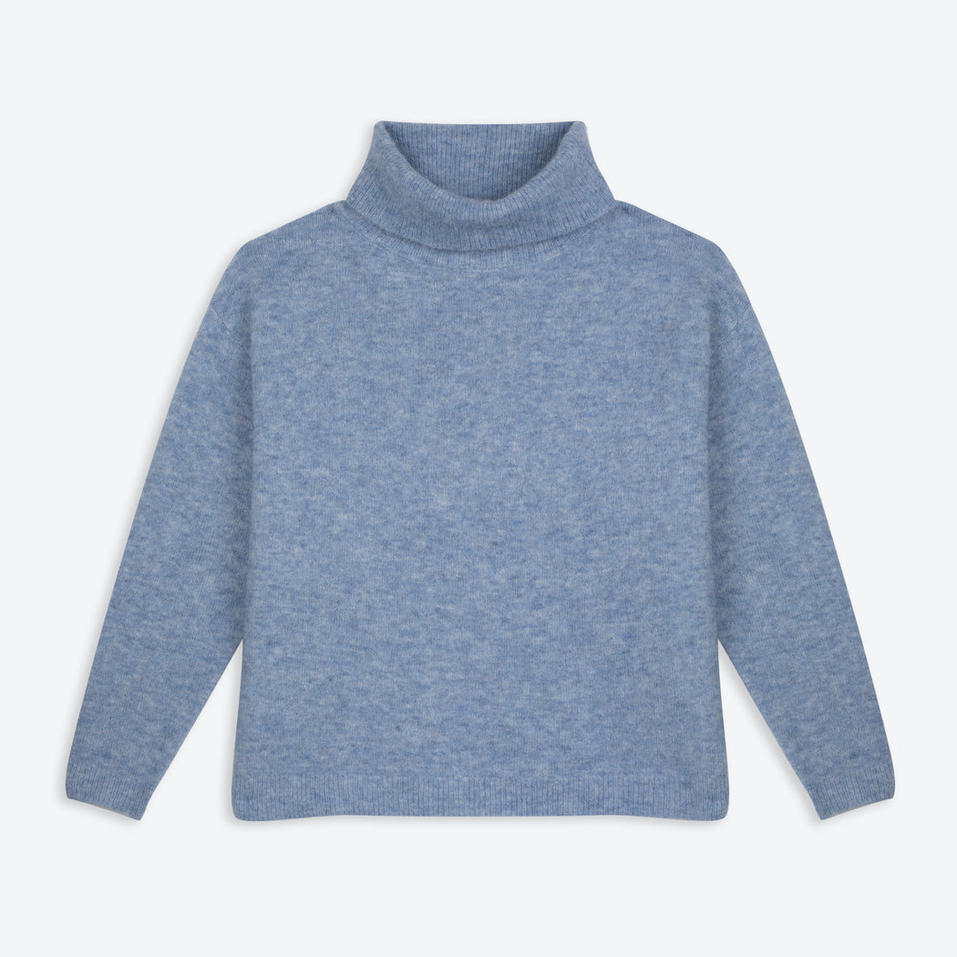 Lowie Sky Blue Alpaca Slouchy Roll Neck
