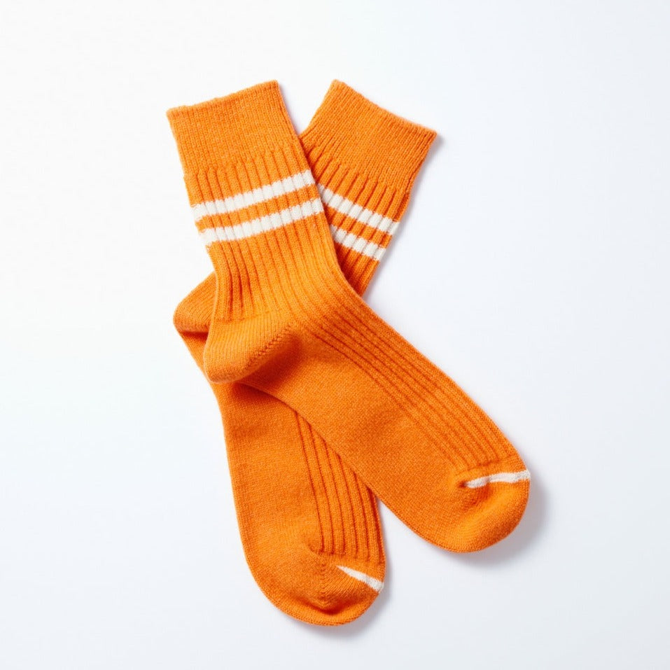 Rototo Orange Merino Lambswool Socks