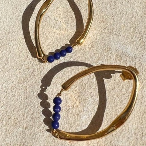 Shyla Thiva Lapis Hoop Earrings