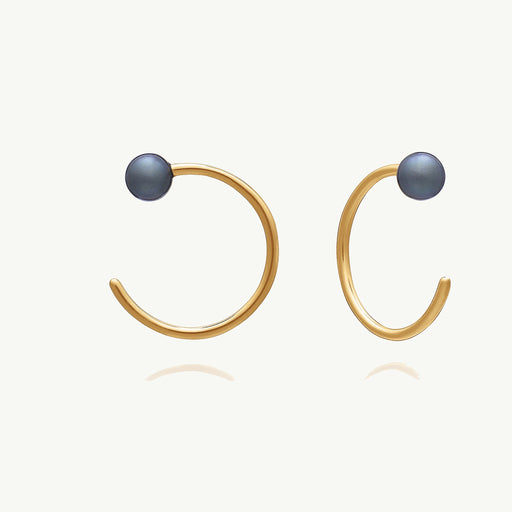 Rachel Jackson Stellar Evolution Black Pearl Hoop Earrings