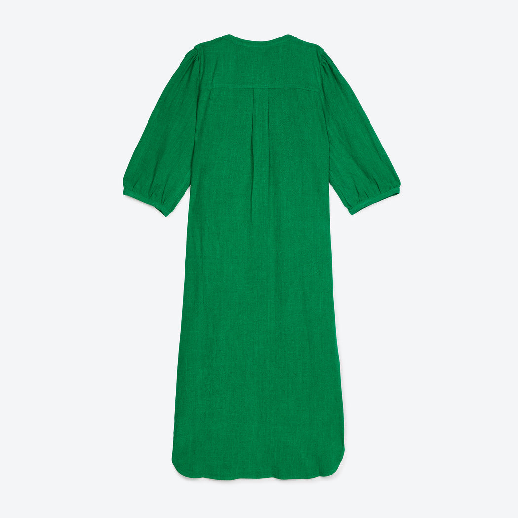 Lowie Linen Viscose Emerald Button Through Dress