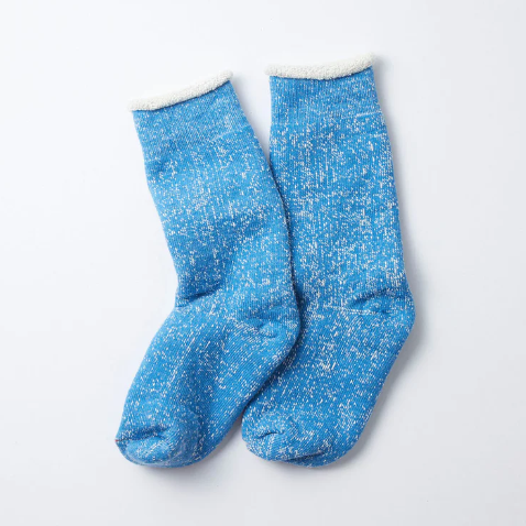 RoToTo Blue Double Faced Crew Comfy Socks