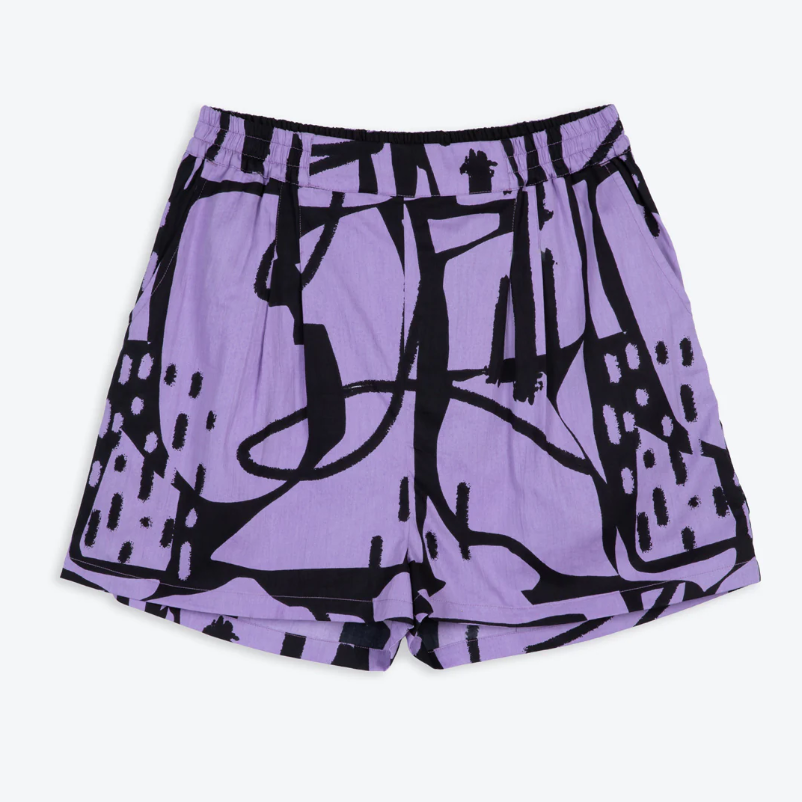 Miss Pompom Lilac Paint Splash Holiday Shorts