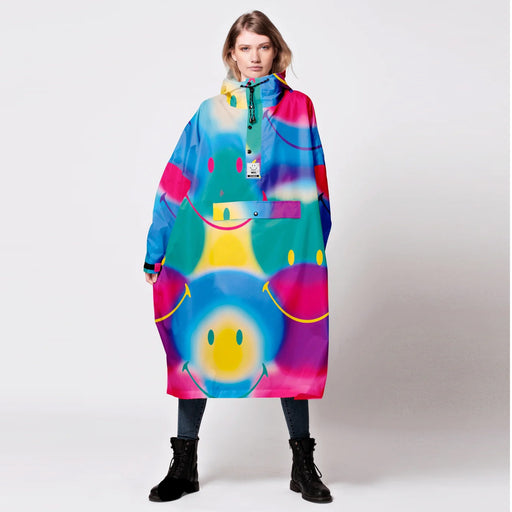 Rainkiss Rainbow Art Smiley Rain Poncho