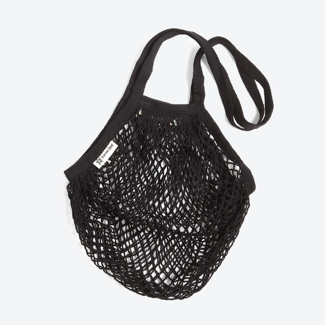 Turtle Bags Black Long Organic Handled String Bag