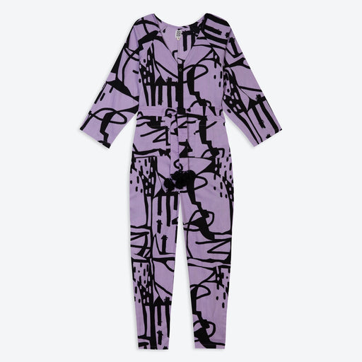 Miss PomPom Lilac Paint Splash Long Sleeved Jumpsuit